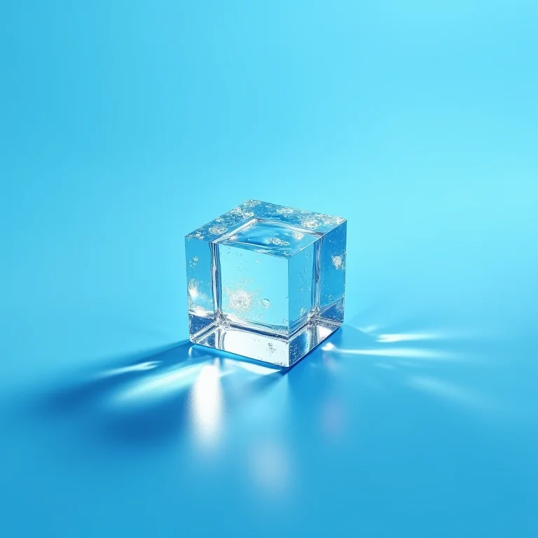 Cubo de gelo derretendo, simbolizando a redução do estresse através do slow sleep.