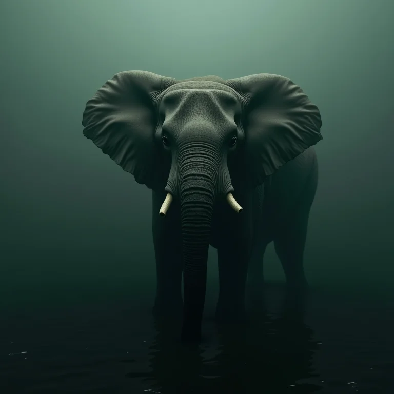 Elefante nadando em água turva: incerteza e desafios à frente.