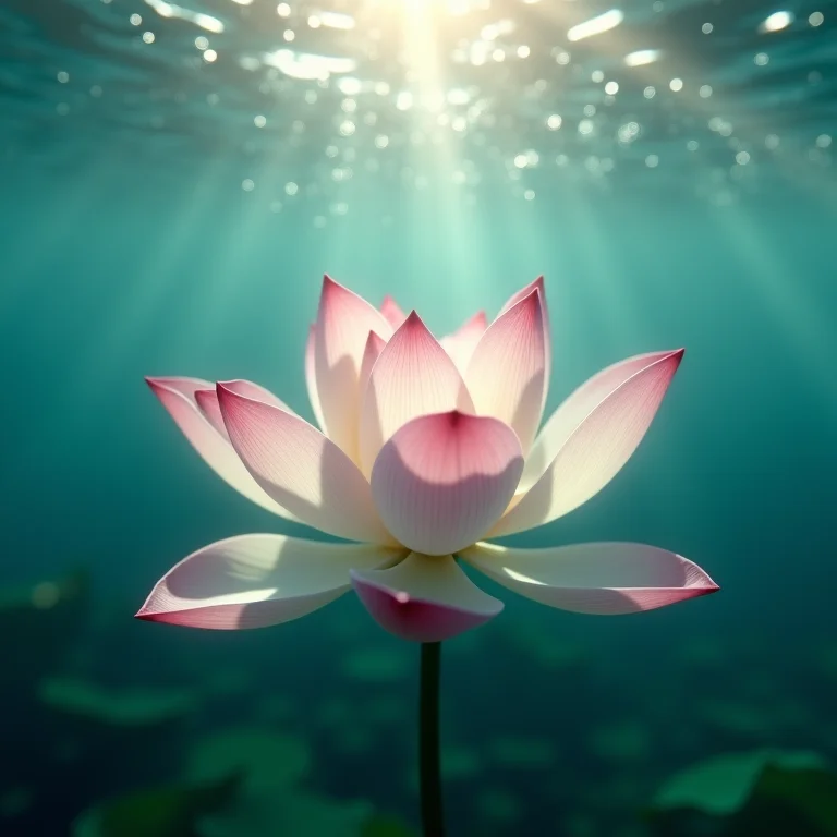 Exercícios de respiração: lótus florescendo na água