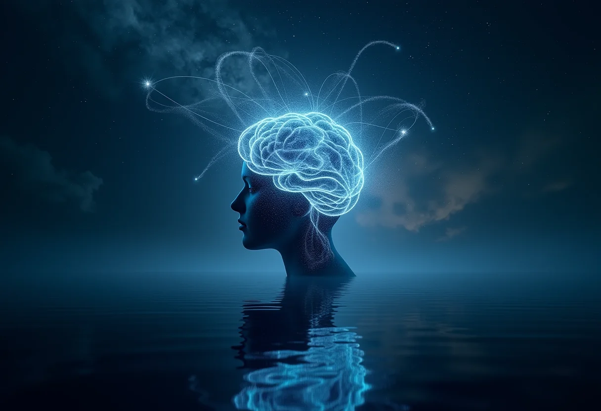 Fantasiar antes de dormir: uma mente inquieta sob o céu noturno