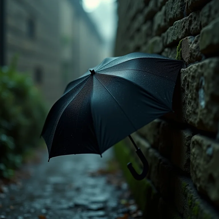 Guarda-chuva preto fechado em sonho: potencial latente e mistério.