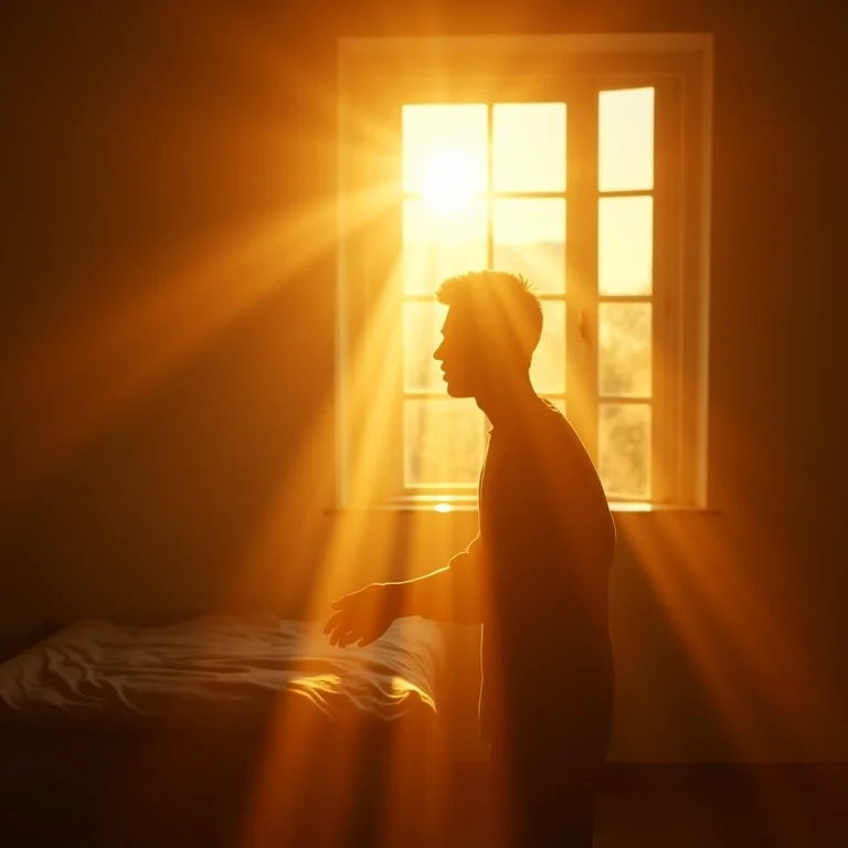 Horário de despertar: silhueta ao nascer do sol