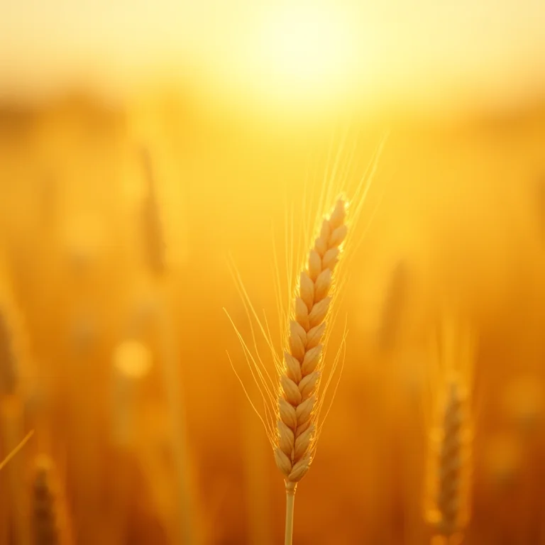 Imagem de campo de trigo ondulando suavemente, representando tremor de terra fraco em sonho
