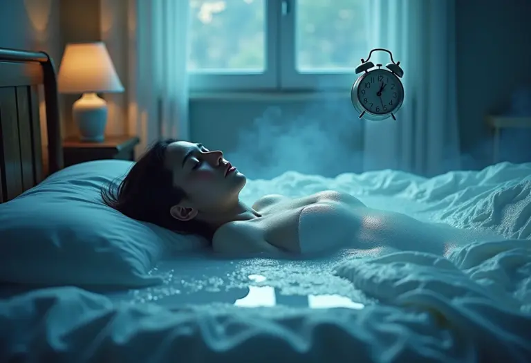 Inércia do sono: pessoa presa em cama líquida.