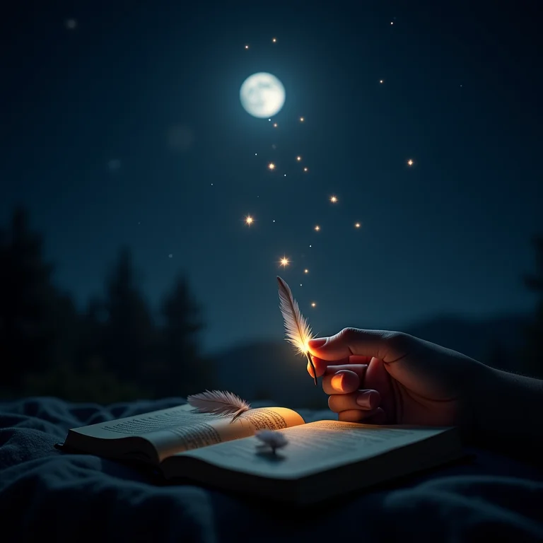 Lembrar e interpretar sonhos: Mão alcançando estrelas cadentes.