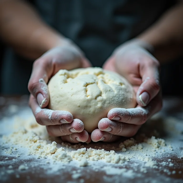 Mãos amassando massa para bolo, representando criação e o processo de construção pessoal.