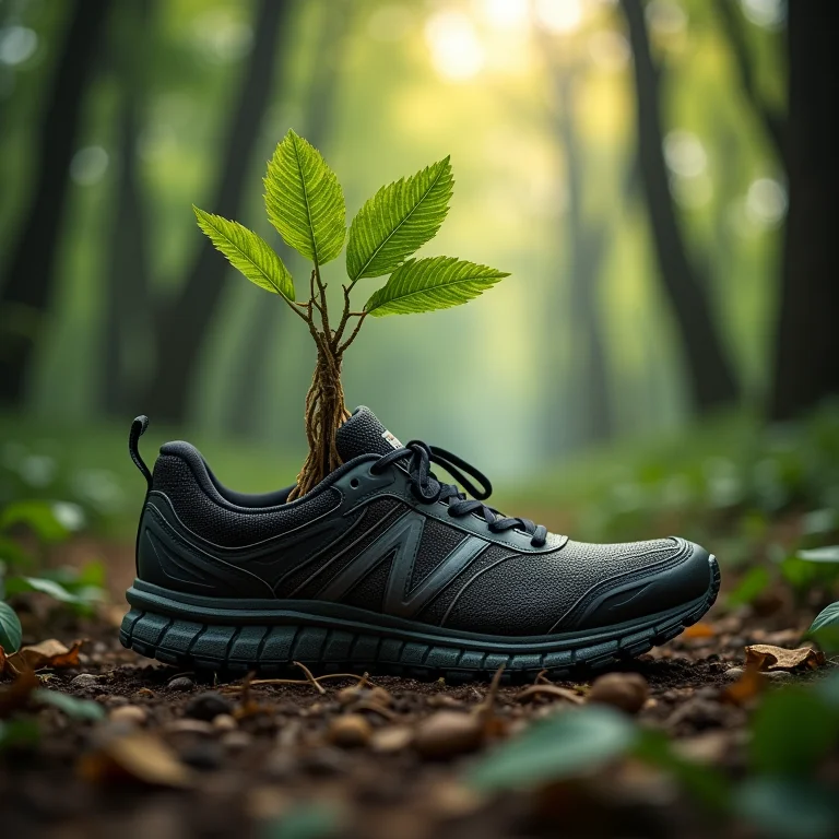 Movimente-se: raízes crescendo de tênis de corrida.