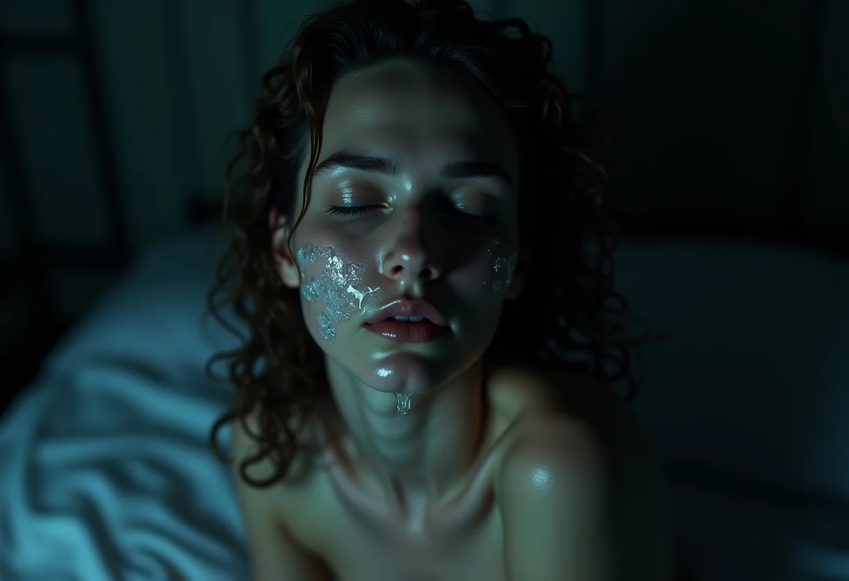 Mulher recebendo água gelada no rosto para relaxar e dormir melhor