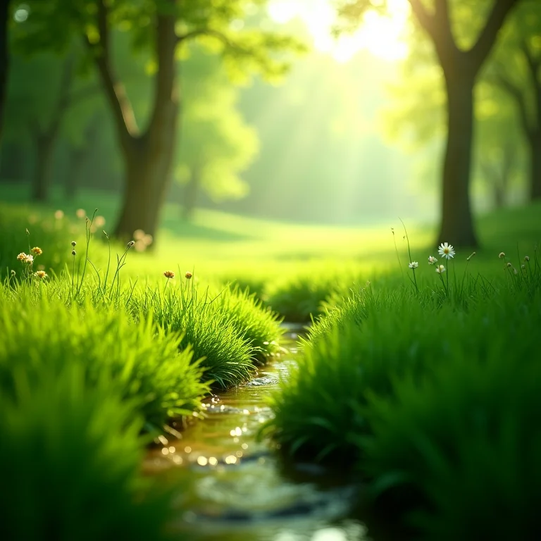 Pasto verde e exuberante: abundância e prosperidade