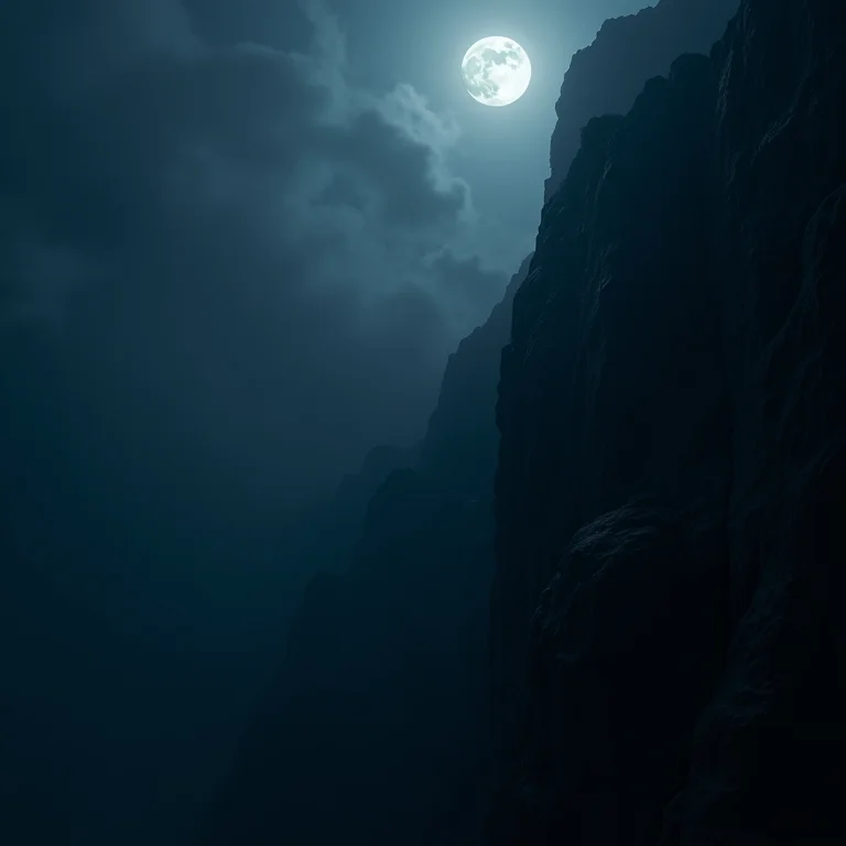 Penhasco sombrio: medo e perigo nos sonhos.