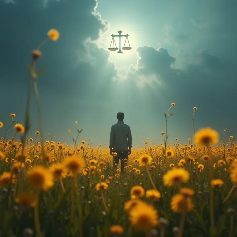 Pessoa olhando para balança no céu