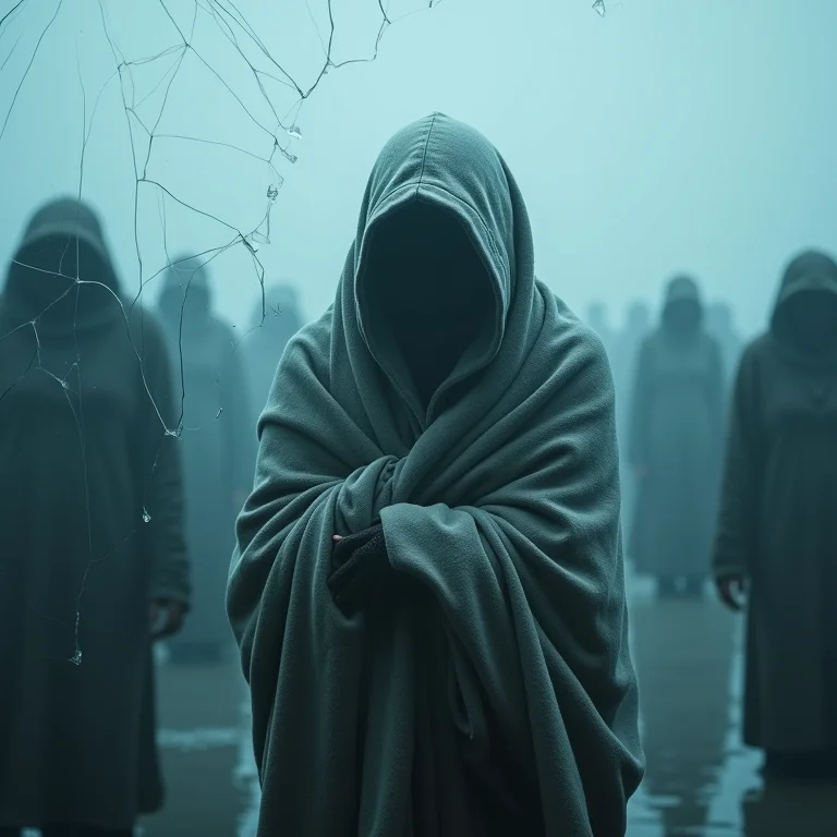 Pessoa sentindo frio e tremendo, simbolizando vulnerabilidade e medo em sonhos de inverno.