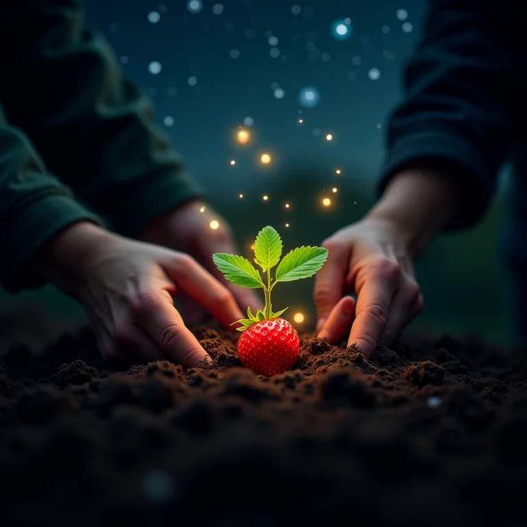 Plantando morangos: futuro nos sonhos