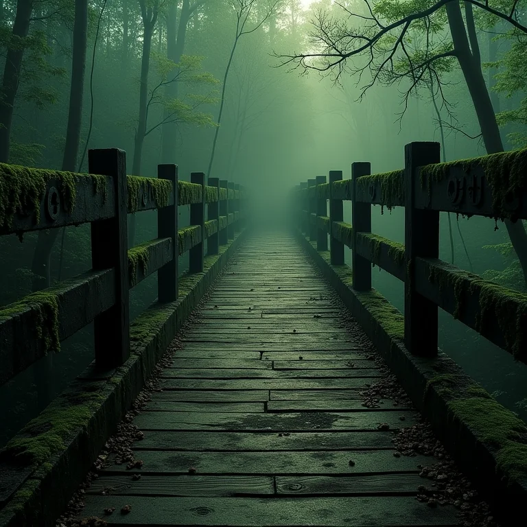 Ponte de madeira antiga: simbolismo de sabedoria ancestral e conexão com o passado.