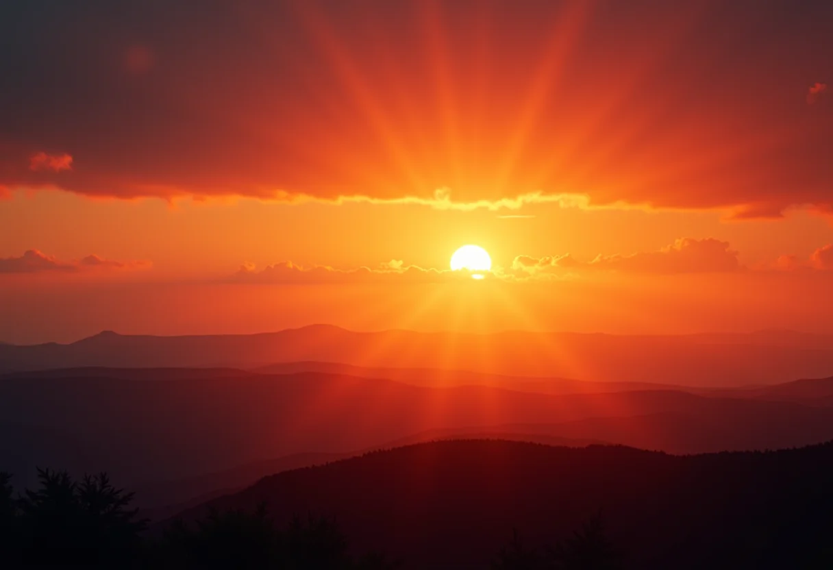 Pôr do sol laranja onírico: mistério e transformação.