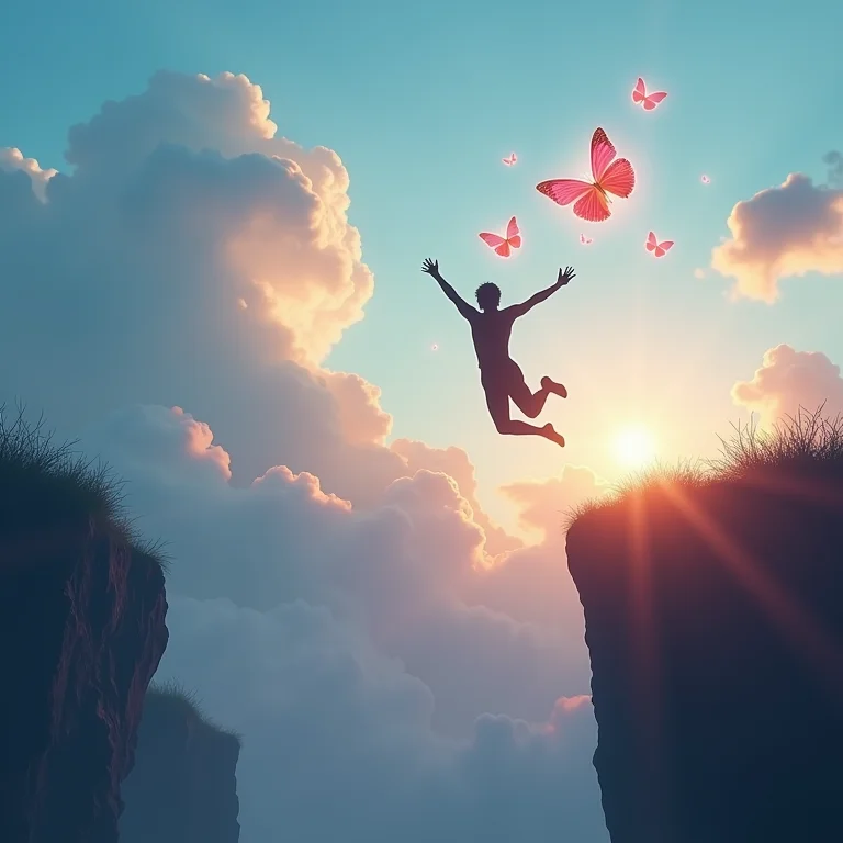 Pular por vontade própria: liberdade e coragem nos sonhos.