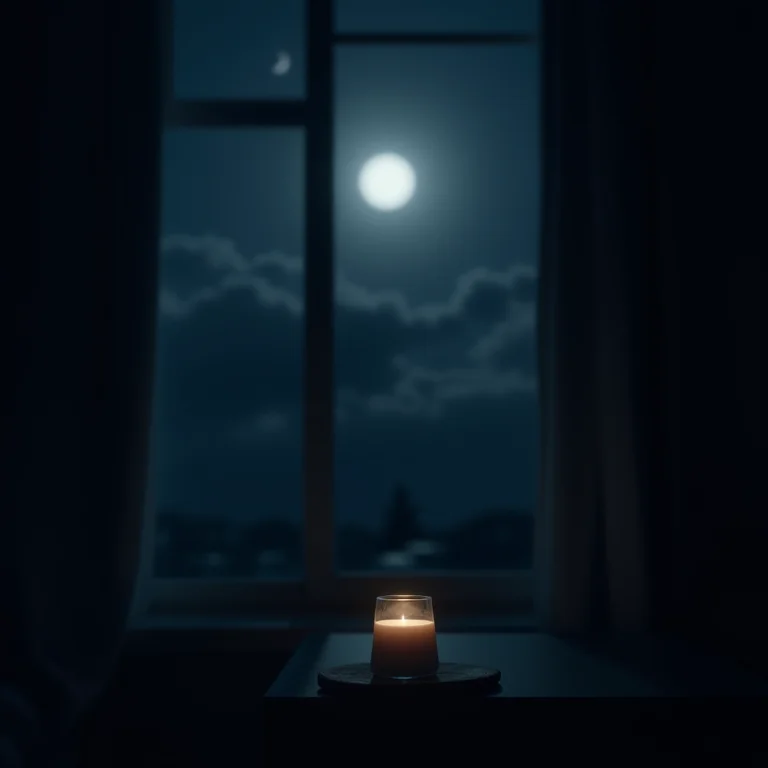 Quarto escuro com luar, leite morno na mesa de cabeceira