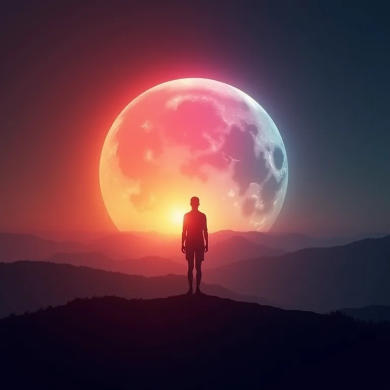 Silhueta entre o sol nascente e a lua, a importância do ciclo circadiano