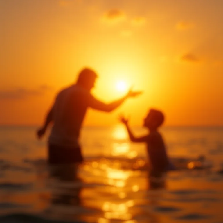 Silhueta estendendo a mão para outra pessoa na água