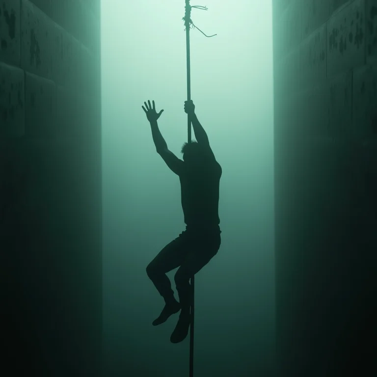 Silhueta lutando para se libertar de corda, representando sonho em que você é enforcado.