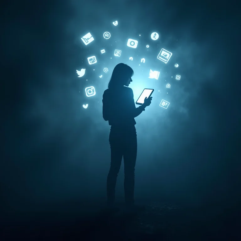 Silhueta no celular: desconecte-se para se reconectar consigo mesmo