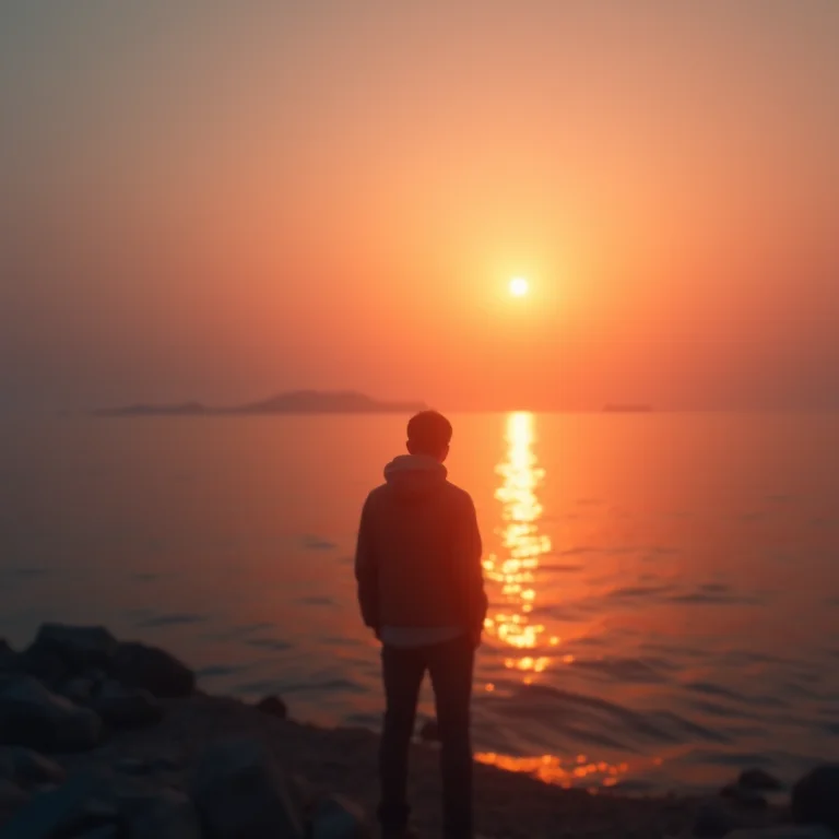 Sonhar com o nascer do sol no mar sozinho(a): autoconhecimento