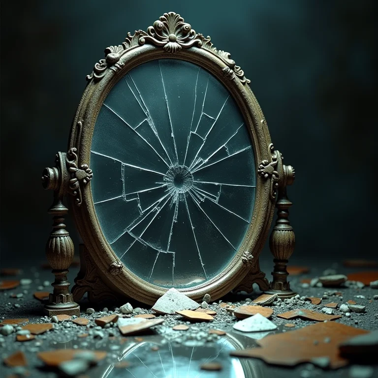 Sonhar com possessão: espelho rachado refletindo identidades distorcidas