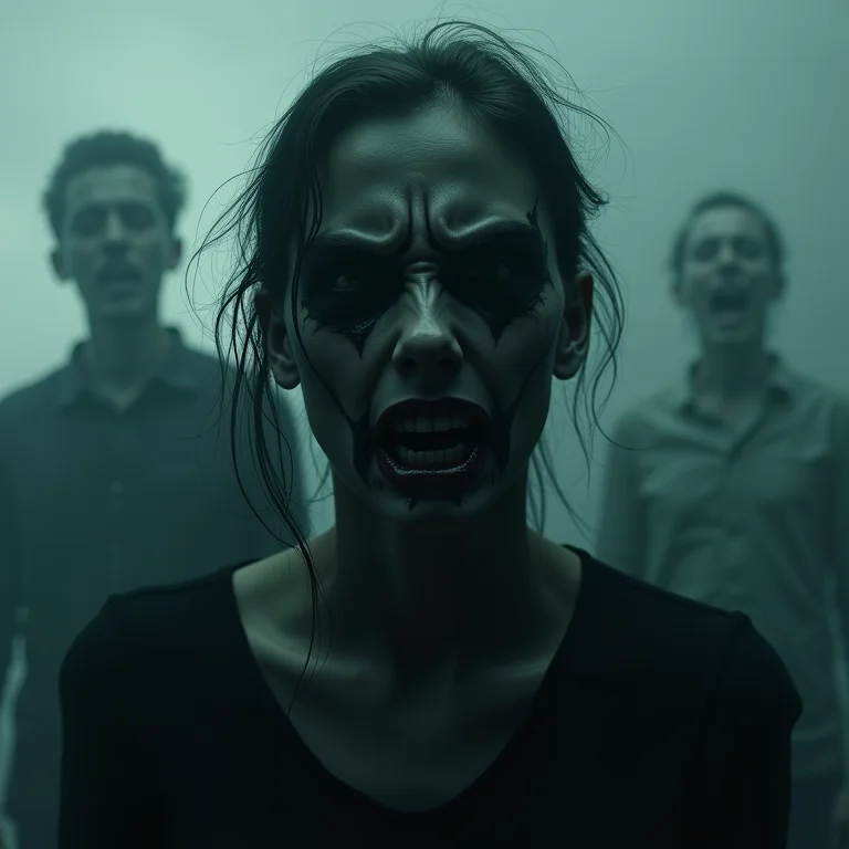 Sonhar com possessão: rosto em sofrimento mesclado com máscara demoníaca