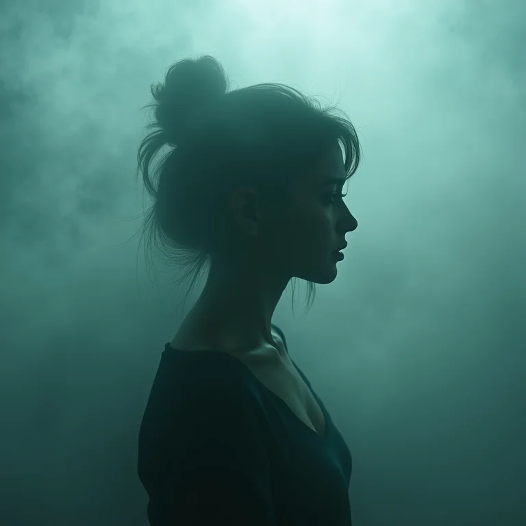 Tom de voz onírico: silhueta ouvindo em meio à névoa em sonho