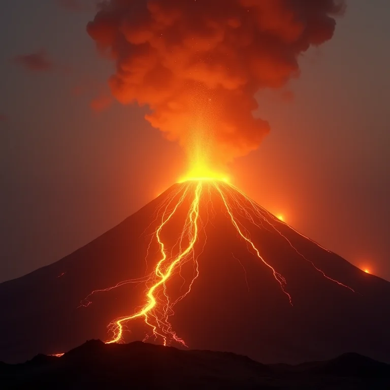 Vulcão em erupção: explosão de sentimentos reprimidos.