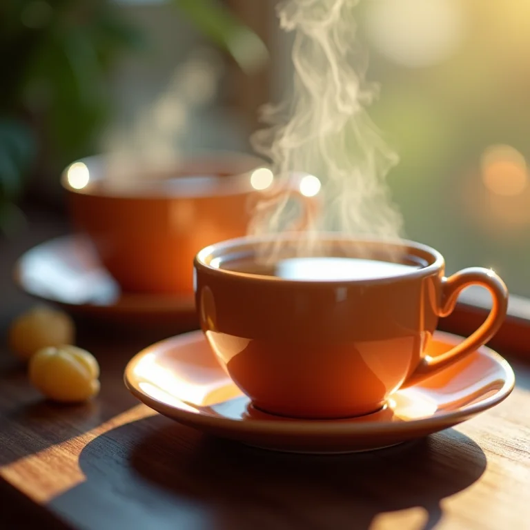 Xícaras de chás relaxantes, simbolizando bebidas calmantes para induzir o sono